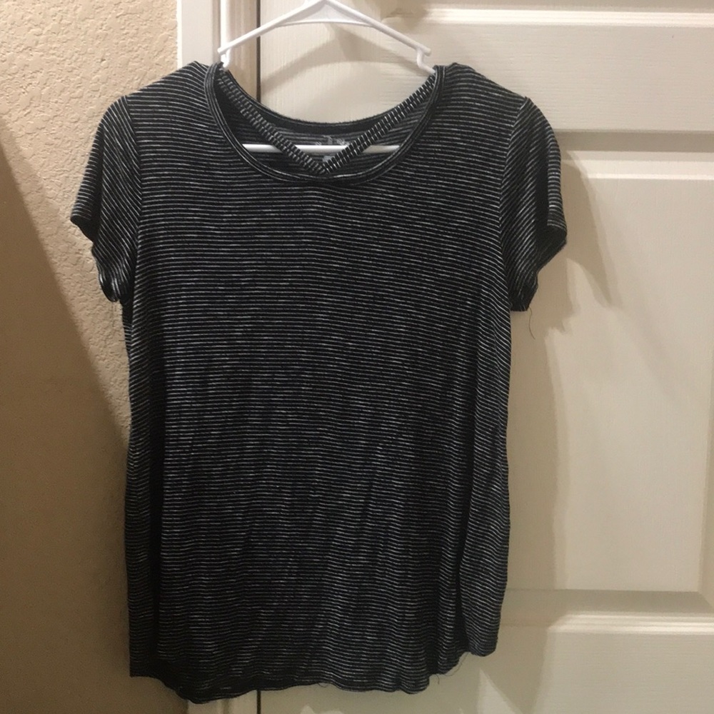 Black and White Striped Art Class Tee